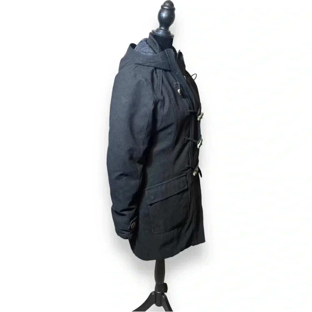 Merrell Women’s Opti-Warm Toggle Closure Black Sm Hooded Mid Length Duffel Coat - Picture 3 of 16